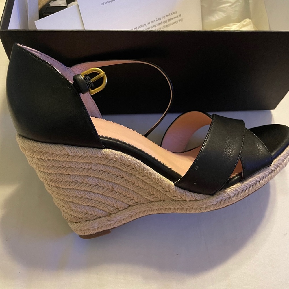 JCrew Espadrille Wedge Black 7 1/2